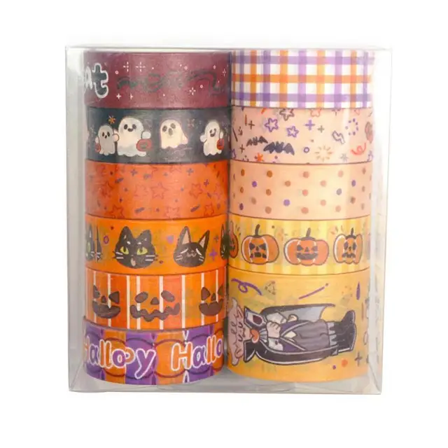 11Pcs Halloween Paper Tape DIY Diary Album Journal Scrapbooking Decoration Halloween Decorative Stickers DIY Handbook Material 2