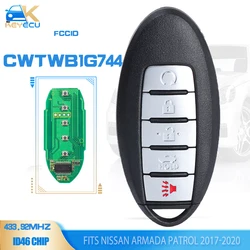 KEYECU CWTWB1G744 inteligentny pilot z kluczykiem samochodowym 5 przycisk 433.92MHz PCF7952 dla Nissan Patrol 2014 2015 dla Infiniti QX80 2014-2021