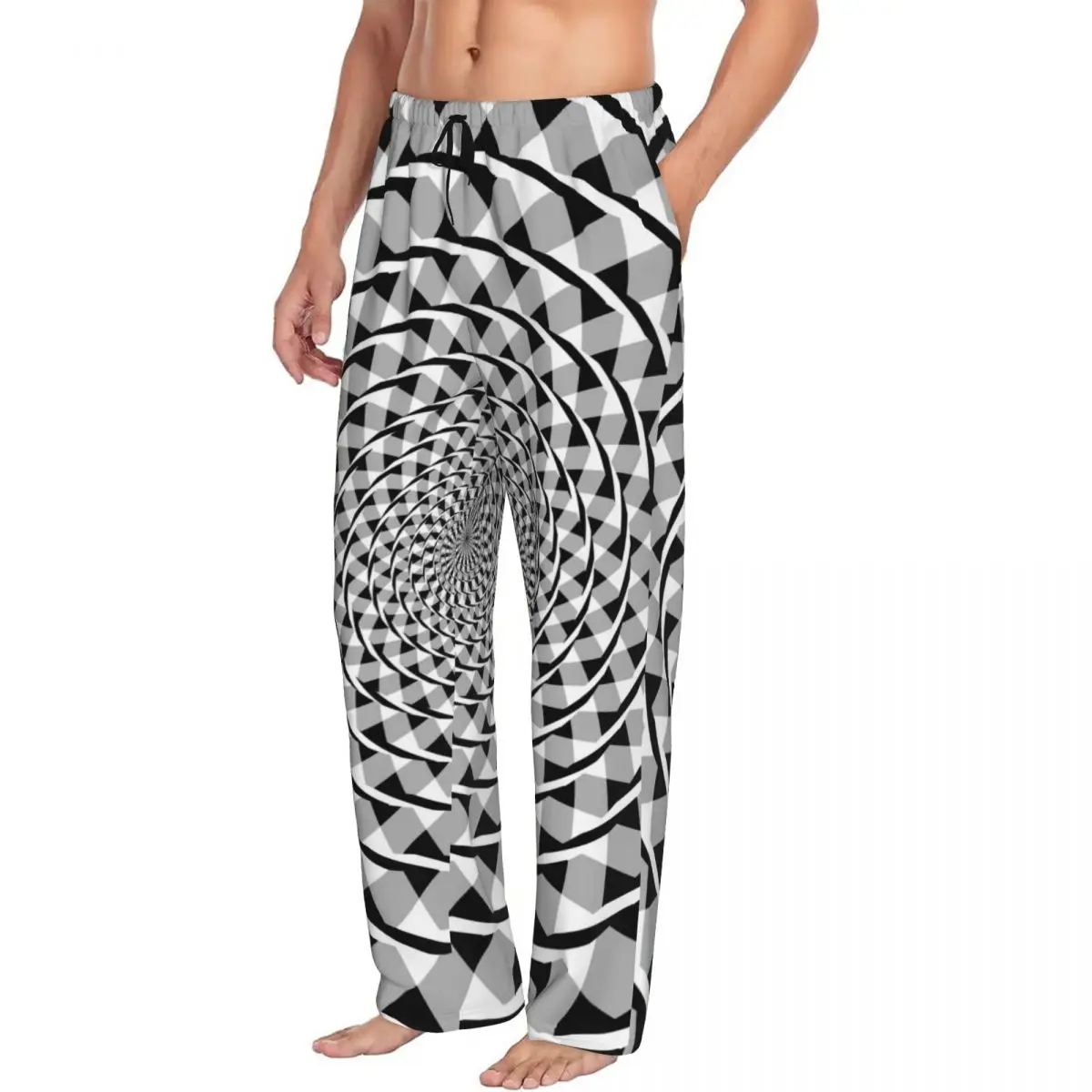 Mens Pajamas Pyjamas Pants Fraser Spiral Optical Psychedelic Spiral Lounge Pants Sleep Bottoms