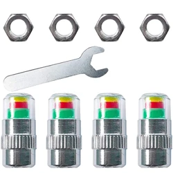 Tire Pressure Monitor 3 Color Eye Alert, Car Tire Pressure Monitor Valve Stem Caps Sensor Indicator 3 Color Eye Alert (4PCS)