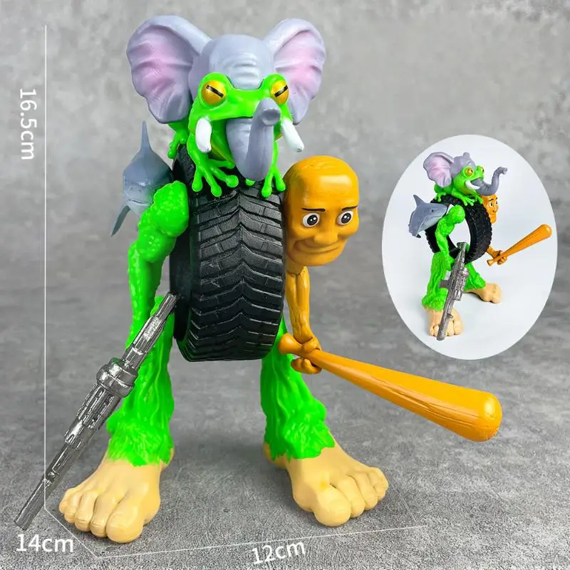 حار بيع عصا خشبية رجل شان هاي جينغ محاكاة ساخرة الأجنبية شان هاي جينغ تمثال ارتداء الأحذية القرش تمثال نموذج حلية #2