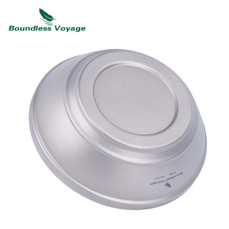 Boundless Voyage Titanium Bowl 300ml, Double-wall Anti-scalding, Outdoor Hiking Camping Tableware Bowl, Food Fruit Container