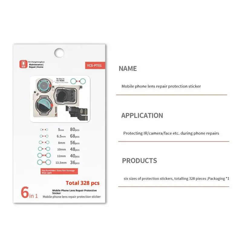 1PC Hoge Temperatuur Bescherming Sticker Voor Mobiele Telefoon Reparatie Voor Achter Camera Infrarood Dot Matrix Gezicht Camera