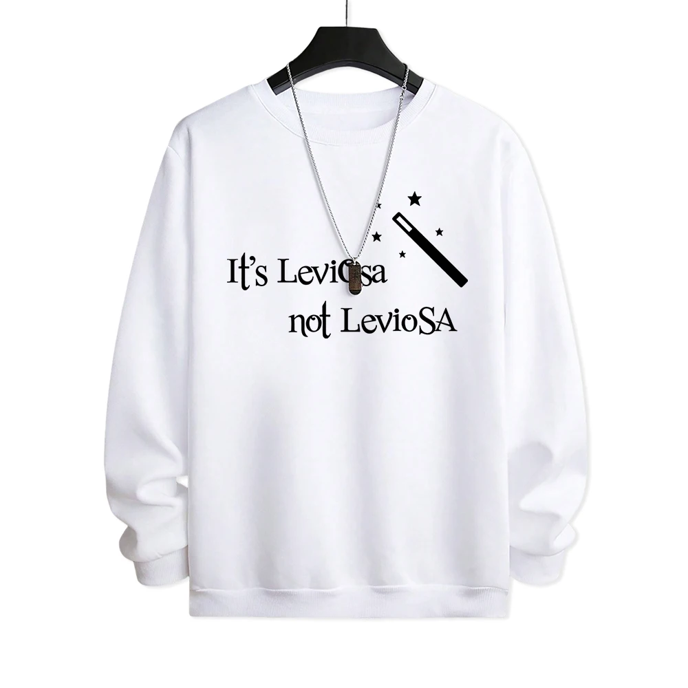 It'S Leviosa Not Leviosa Printed Clothes Mens Fashion Print Hoodie Autumn Fleece Sweatshirt Loose Fashion Menswear New Pullover