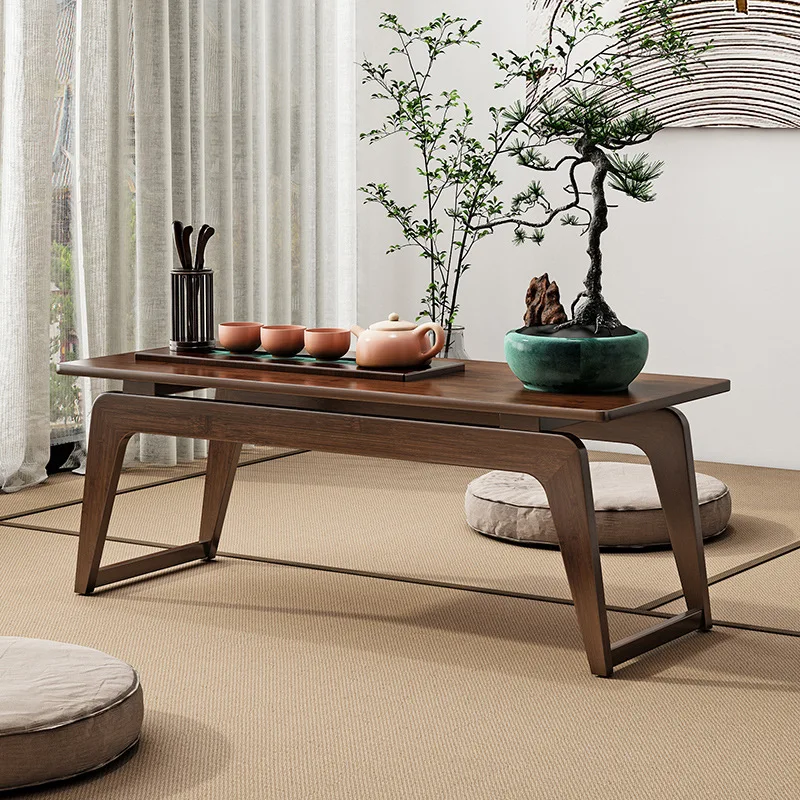 Tatami tea table Japanese bay window small table household kang table Japanese window sill sitting low table small coffee table image 4