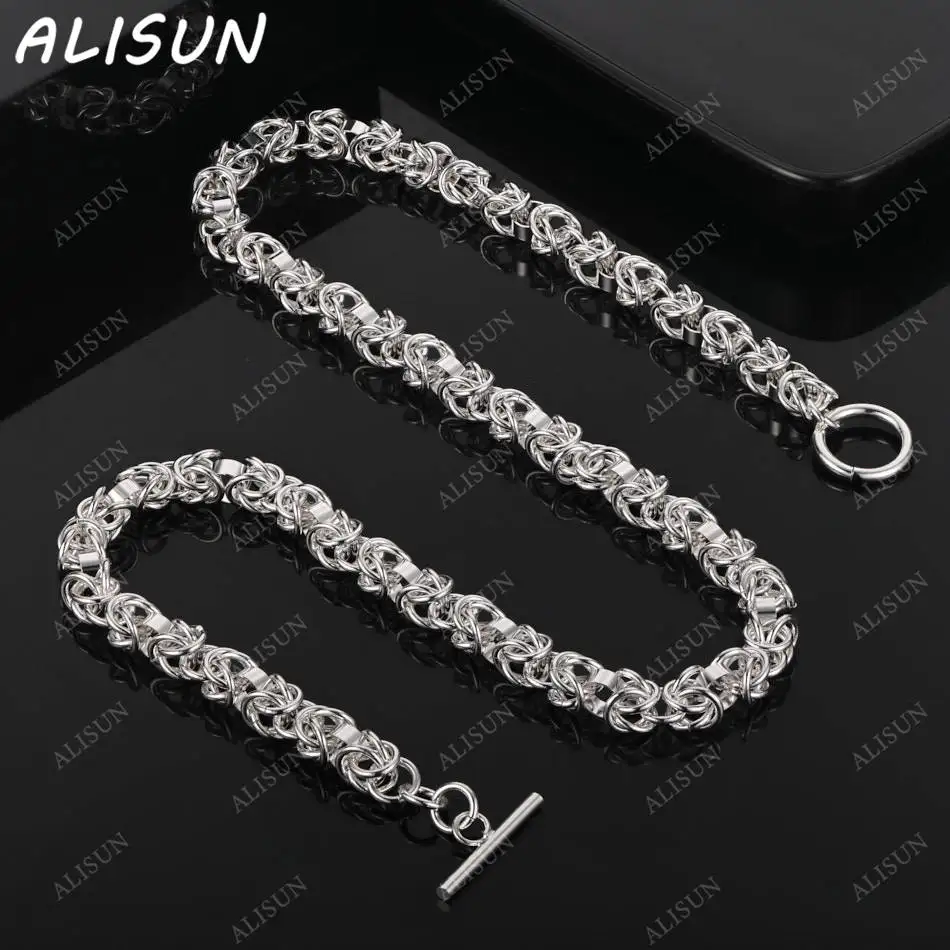 

ALISUN 925 Sterling Silver 45cm Geometric Necklace For Women Men Anniversary Gift Popular Wild Fashion Romantic Jewelry