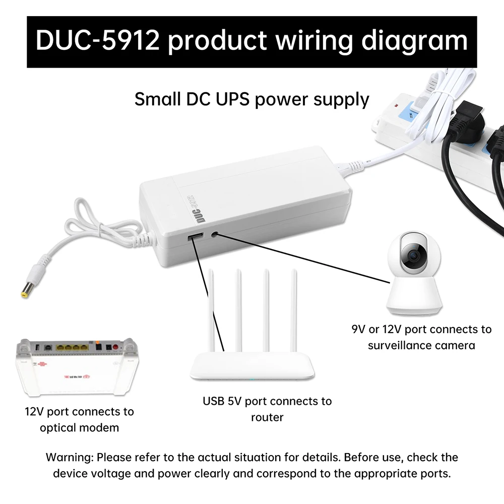 

Battery UPS Power Adapter 7500mAH Battery Backup DC12V 2A Power For CCTV Security Camera Power Supply
