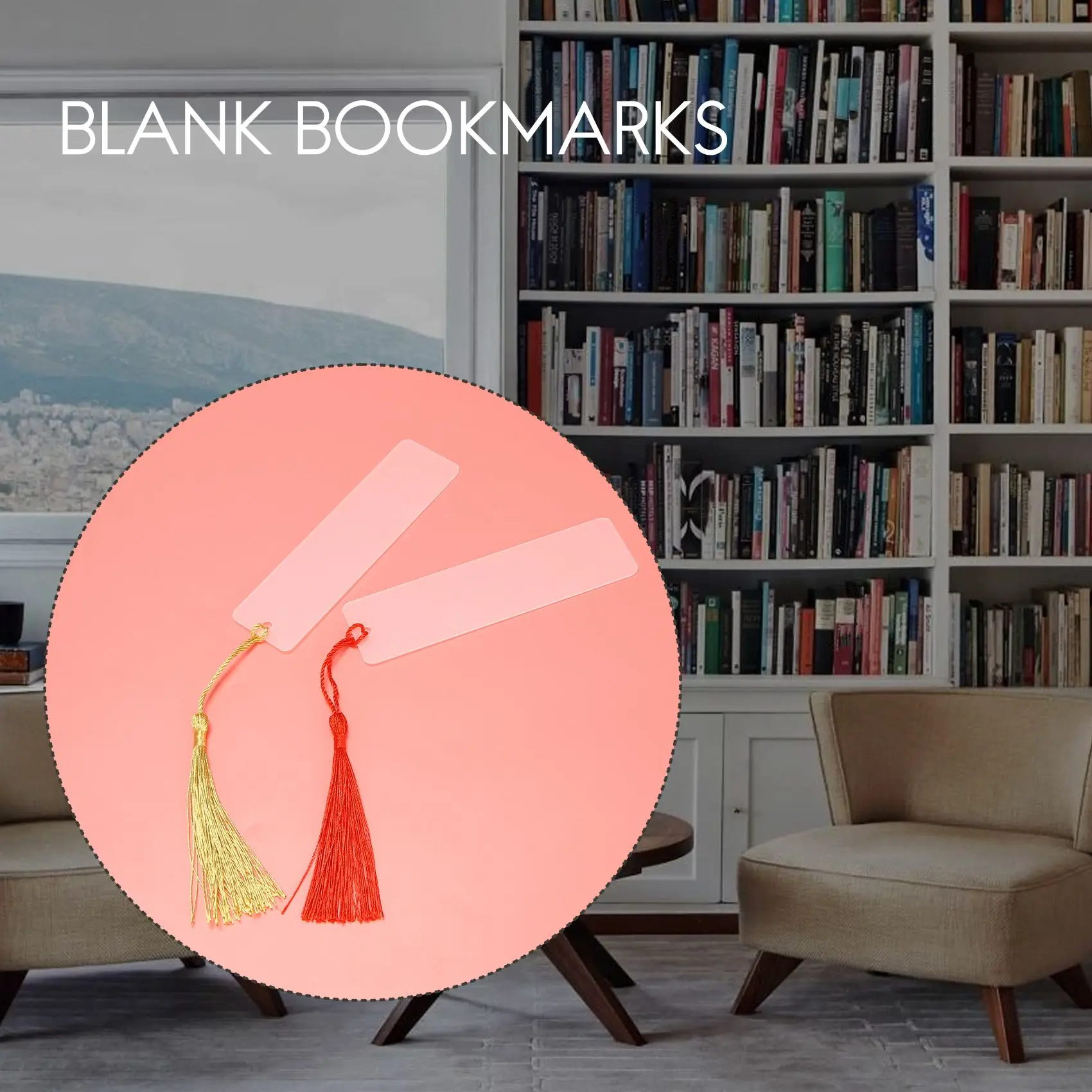 30 Pieces Blank Acrylic Bookmark Acrylic DIY Bookmark Unfinished Acrylic Book Markers Ornaments and 30 Colorful Tassels