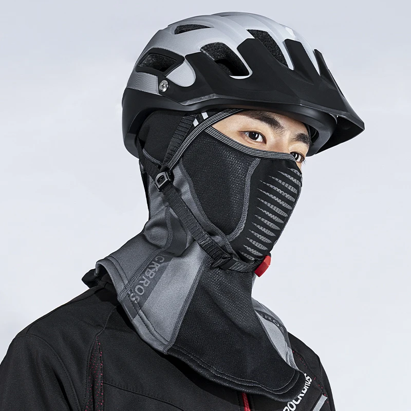 ROCKBROS zimowa termiczna polarowa maska ​​narciarska osłona na całą twarz kaptur snowboardowy szaliki Outdoor Sport wiatroszczelna kolarstwo nakrycia głowy kominiarka — zdjęcie 4