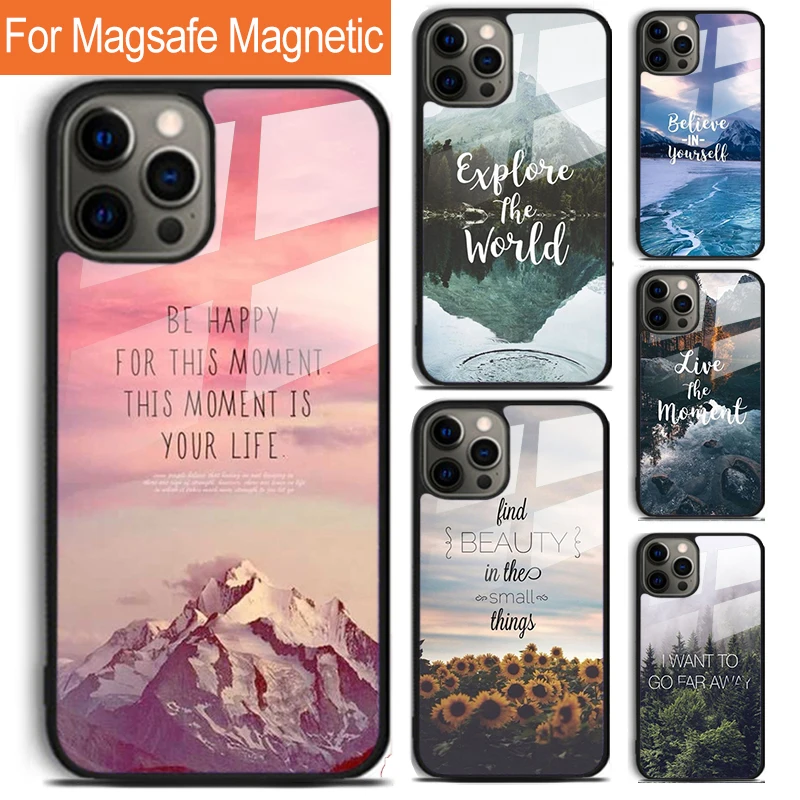 Travel Mountain Sea Beach Phone Case For iPhone 16 15 14 13 12 11 Pro Max Plus Magsafe Magnetic Wireless Charging Cover