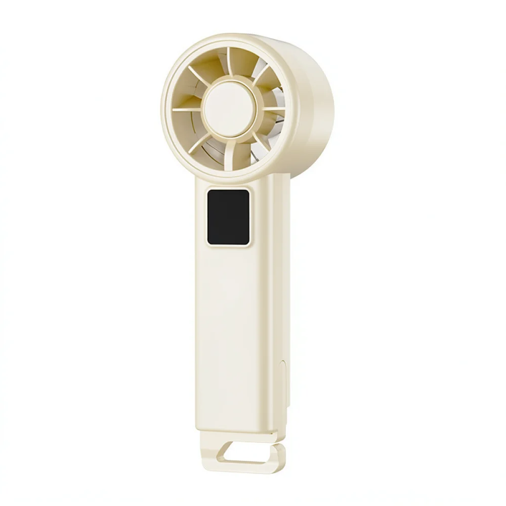 Mini Handheld Cooling Fan With Digital Display Macaron Style Portable USB Blower For Outdoor Travel Hiking Gear