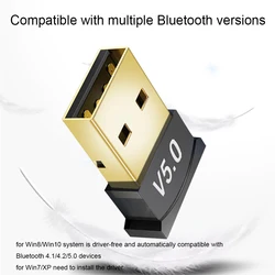 USB互換のBluetooth 5.0アダプター,受信機,オーディオ,コンピューター,PC,ラップトップと互換性のあるオーディオトランスミッター