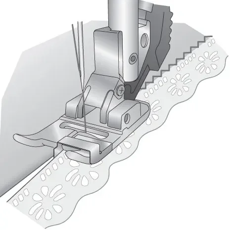 Pfaff Sewing Narrow Edge Presser Foot With IDT Stitch In The Ditch # 820609096