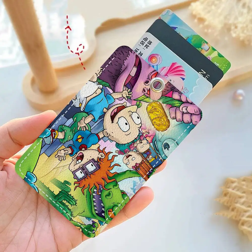 Cartoon Funny R-Rugrats Rectangle Keychain Card Holder, Badge Credit Card Holder, Student ID Card Holder, Bus Cards Cover