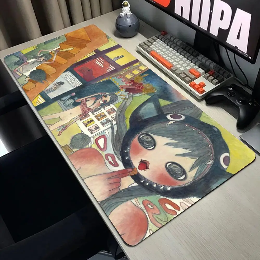 Cute Girl Aya Takano artwork Mouse Pad Desk Mouse Pad HD Desk Pad Extended Gaming Keyboard Mats Large XXL Gamer Mousepad 90x40