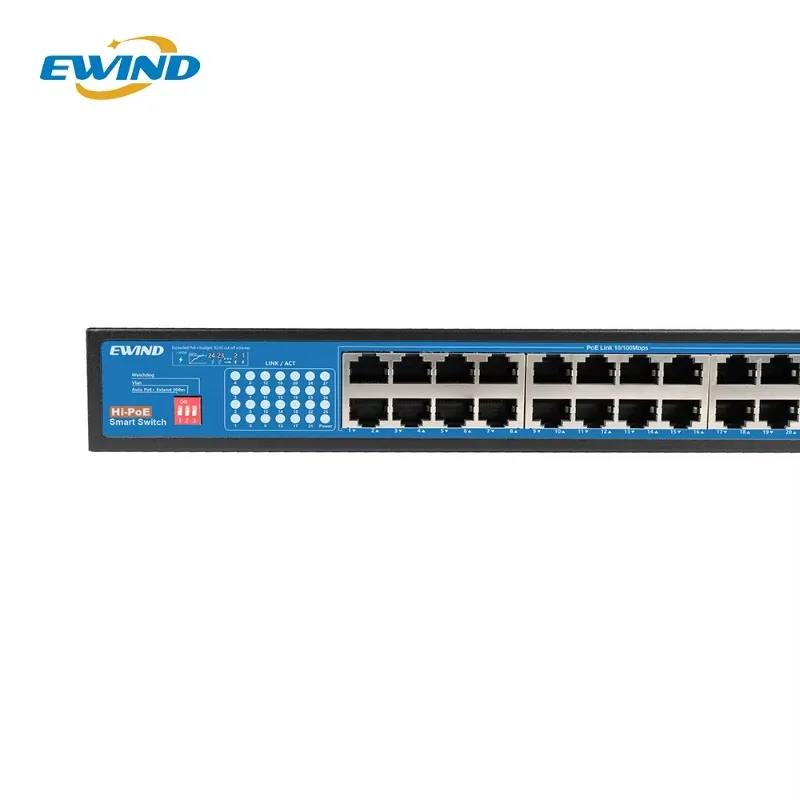 OEM/ODM 24 Port Gigabit PoE Switch with 2 Gigabit Uplink 1 Gigabit SFP 802.3af/at 300W Built-in Power