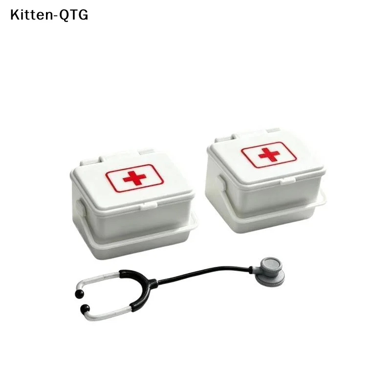Boîte à médicaments miniature pour maison de poupée, avec stéthoscope, modèle de scène de pharmacie, accessoires pour poupées, nouvelle collection 1:12