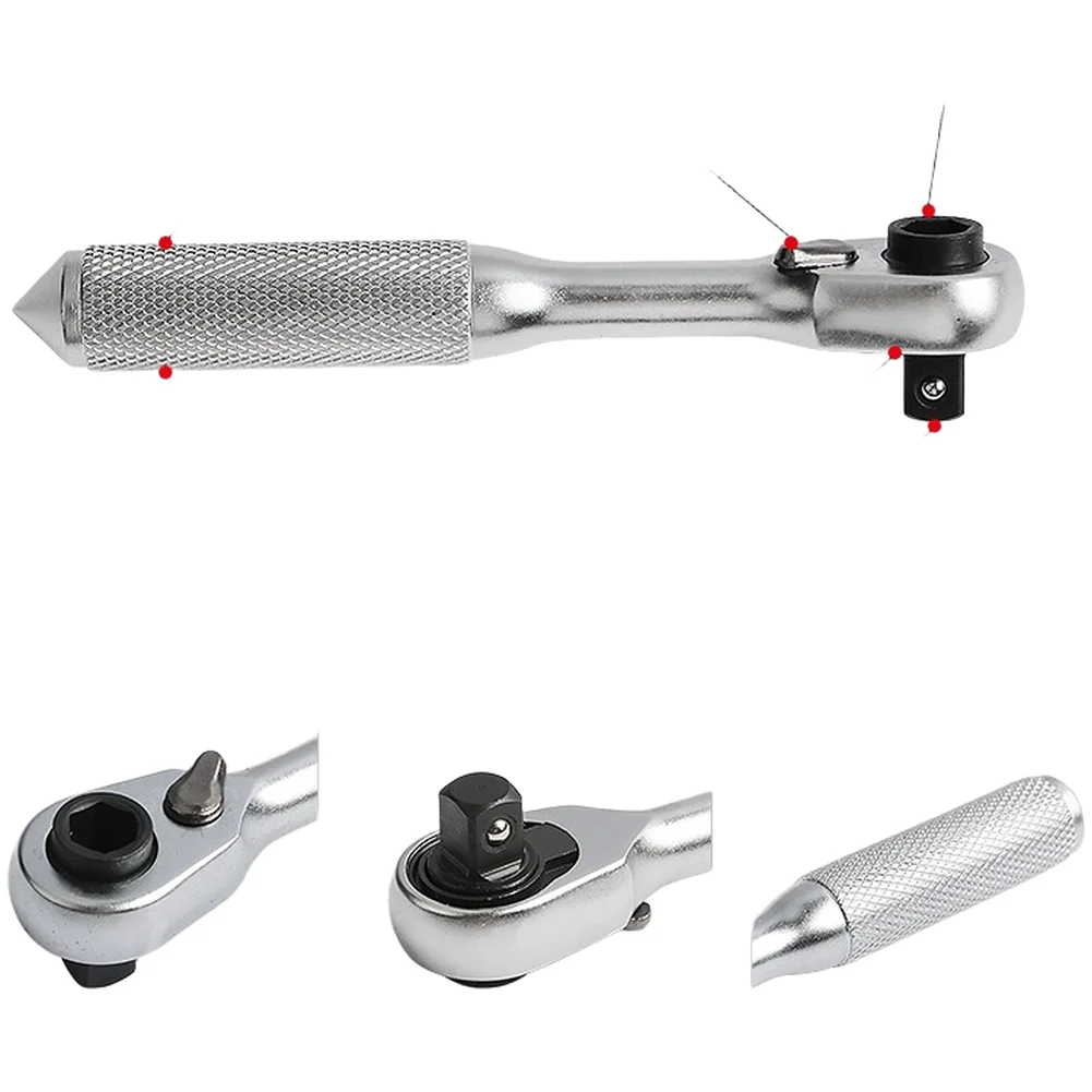 

Mini Ratchet Screwdriver Set 1/4 Inch 72 Teeth Quick Release Bit Holder Elbow Bidirectional Ratchet Hand Repair Tools