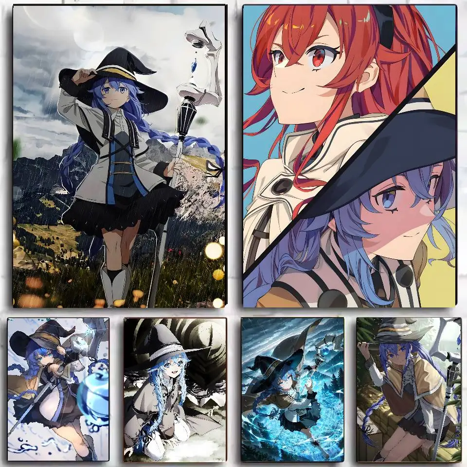 Póster de Mushoku Tensei Roxy Migurdia, arte autoadhesivo, pegatina impermeable, decoración de pared de habitación de dormitorio y cafetería