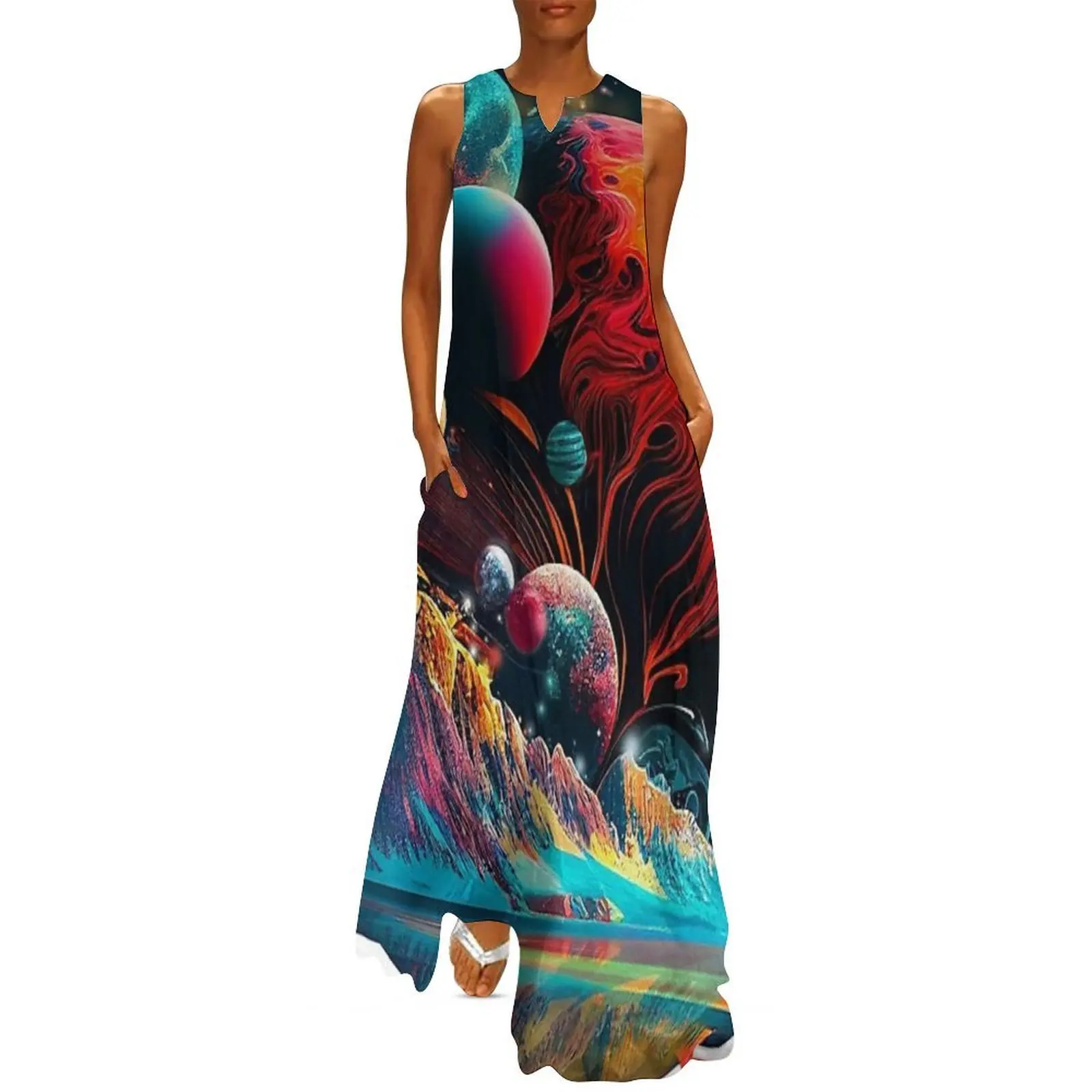 

Solar system alignment fantasy Long Dress summer dresses for women 2025 women's summer dress 2025 Clothing female Female dress