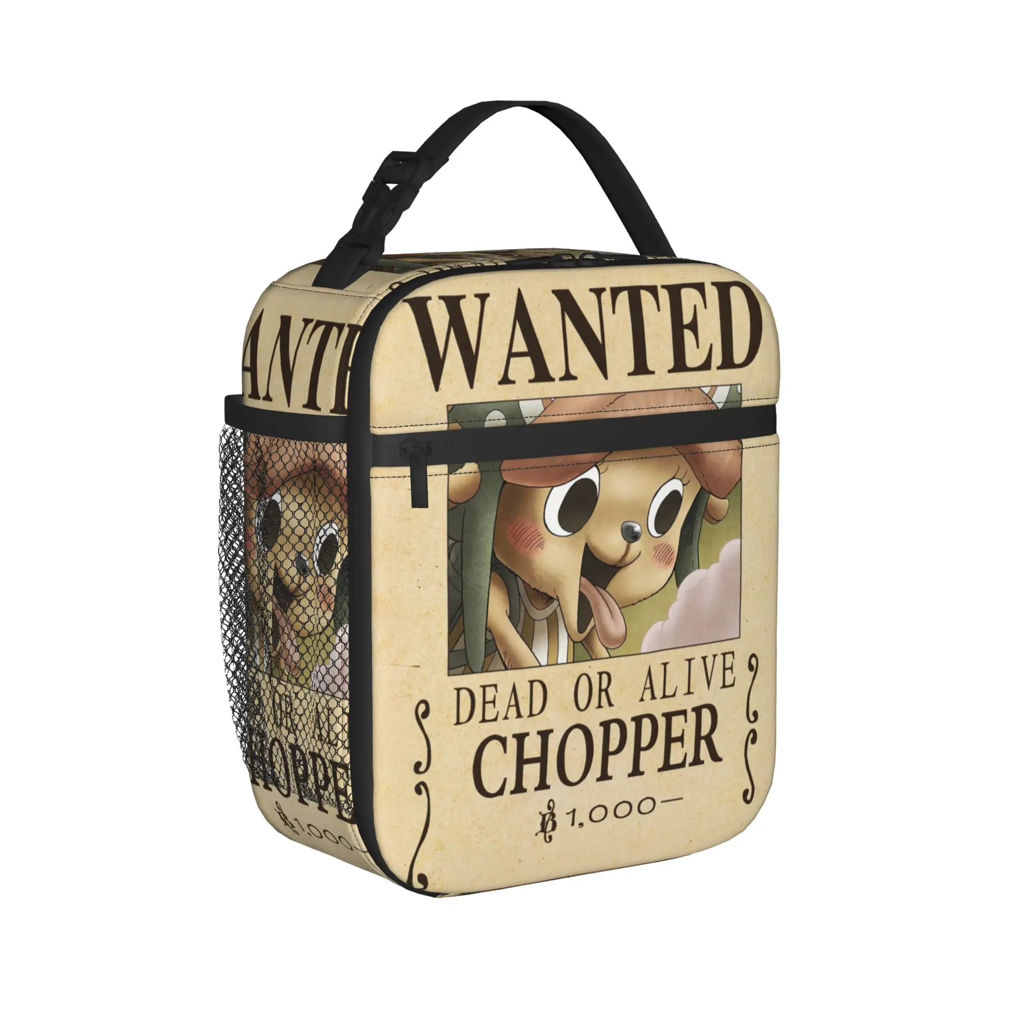 Ones Pieces Anime Wanted Posters Thermal Insulated Lunch Bag for School Choppers Portable Bento Box Thermal Cooler Lunch Boxes