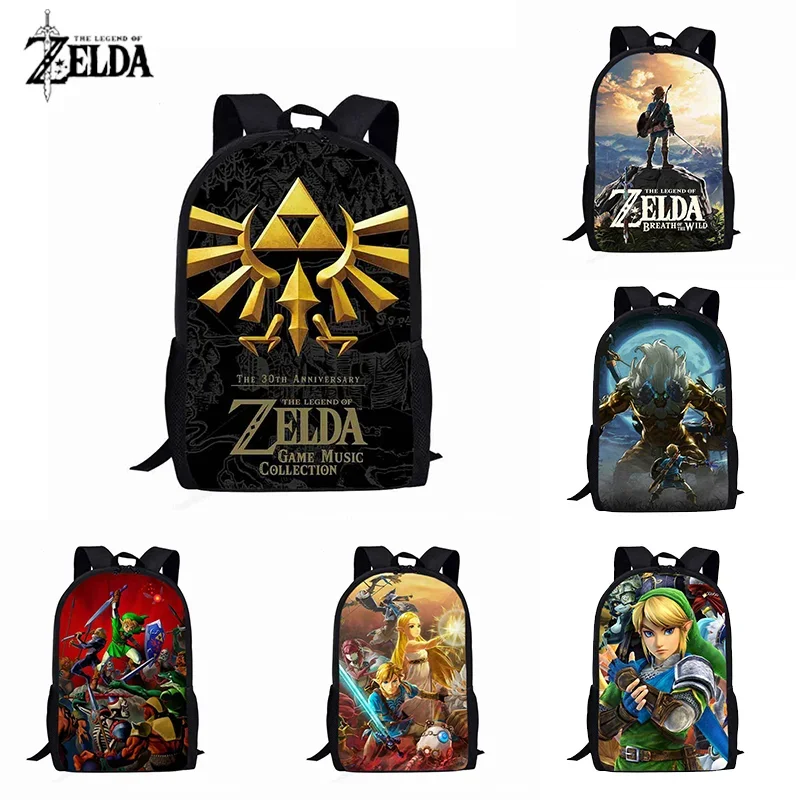 Game The Legend of Zeldaes Schoolbag Children Backpack Big Capacity Travel Laptop Bag Kawaii Student Cosplay Backpack Kids Gift