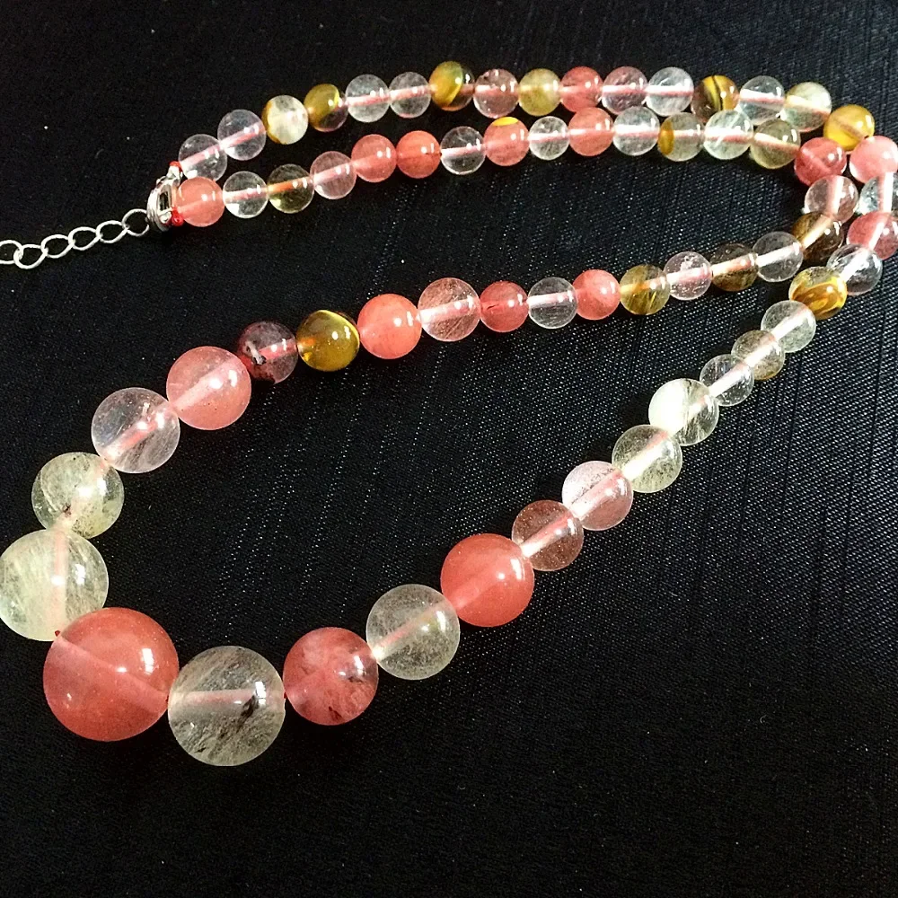 

Multicolored watermelon tourmaline stone 6-14mm lovely round beads making best sale Necklace