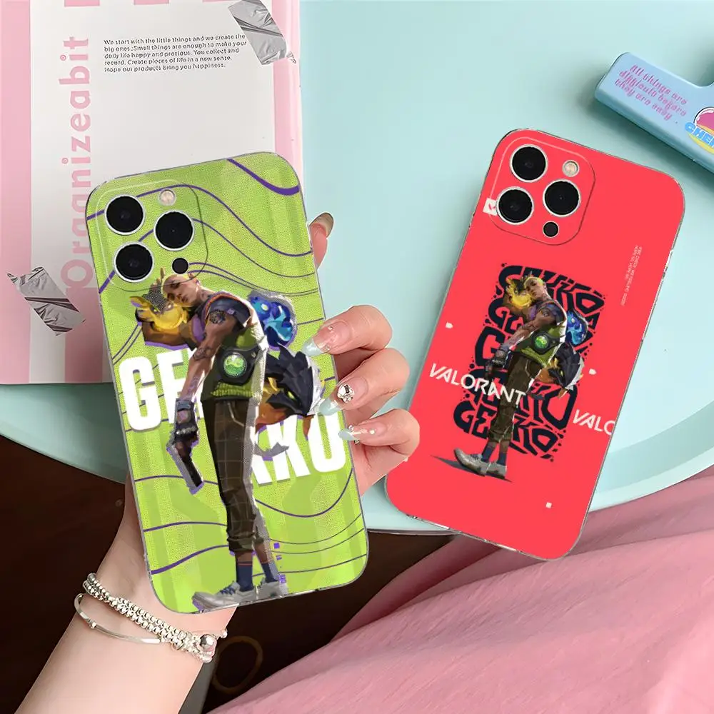 

Чехол для мобильного телефона Valorant Gekko для iPhone 16, 15, 14, 13, 12, 11 X XR XS 8 6 Pro Max Plus Mini Clear Color Protective Pretty