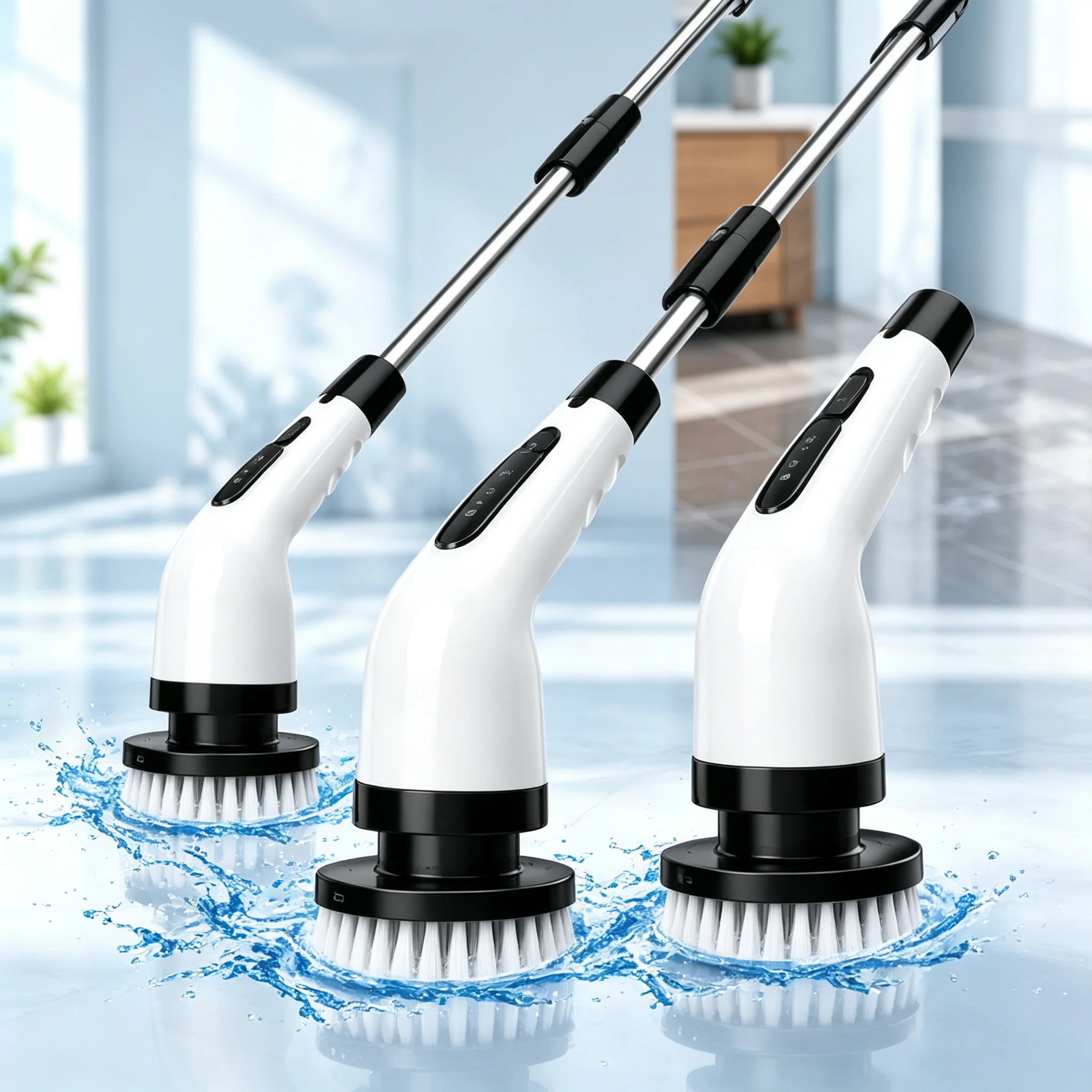 9-in-1 Electric Spin Scrubber, Cordless Power Cleaning Brush with 9 Replacement Heads for Bathroom, Kitchen, Tub and Shower