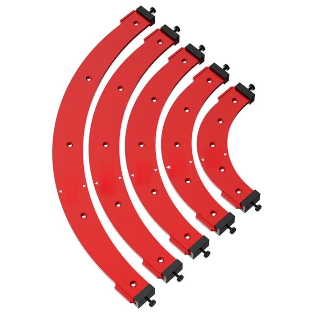 5pcs Router Corner Radius Template R100-300 Aluminum Alloy Rounded Corner Jig For Woodworking Power Tool Edge Guide Kit