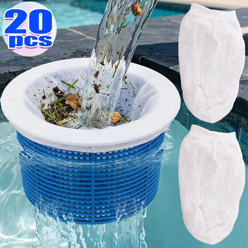 Reusable Pool Skimmer Basket Socks Fine Mesh Filter Net for Swimming Pool Spa Hot Tub Pump Protection Leaf Hair Debris Catcher