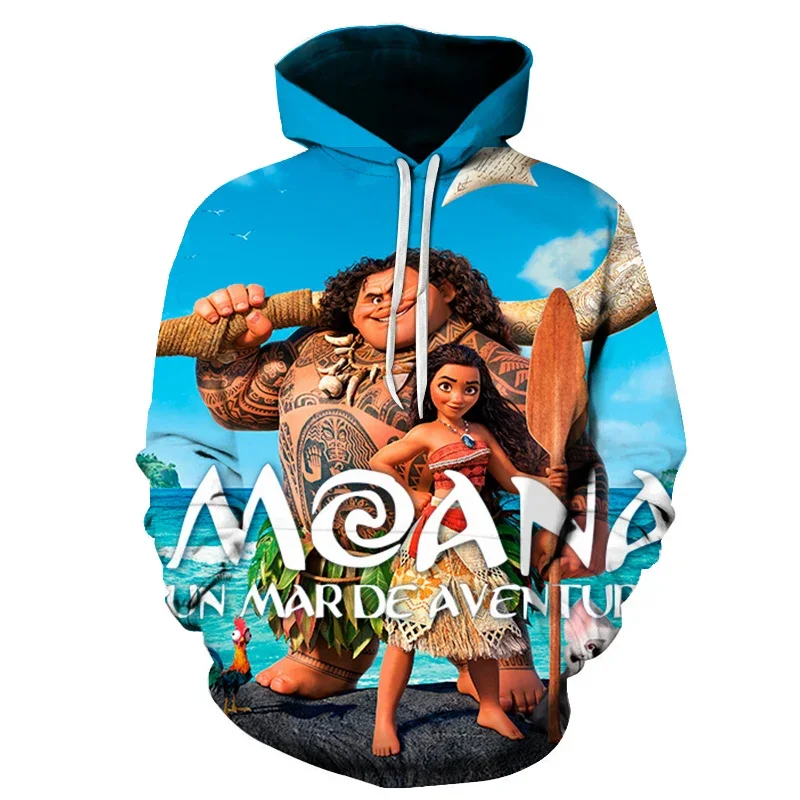 Disney-Sudadera con capucha de Moana para hombre y mujer, Jersey informal a la moda, ropa de calle Harajuku