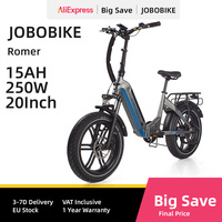 JOBOBIKE Romer Electric Bike Fat Tires Foldable Frame 250W 48V15AH Battery City Electric Bicycle 20Inch E-Bike