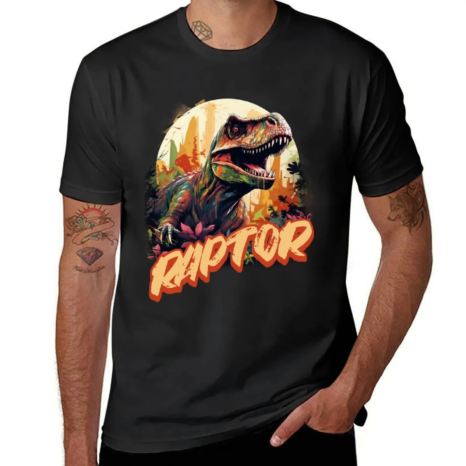 Raptor Velociraptor T-Shirt vintage topping graphic tee shirt sports fans men clothings
