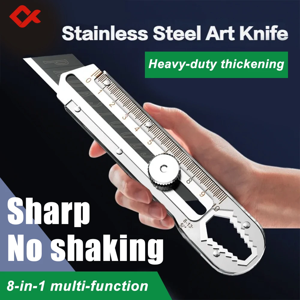 JCD New Stainless Steel Utility Knife Steel Wallpaper Knife Holder Durable Sturdy Fast Cutting Manual Lock For Comfortable Grip