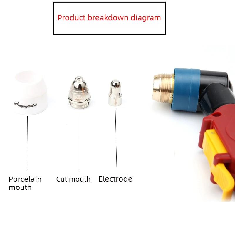 ZSP-90 P80 Cutting Gun Head Extended Stainless Steel Torch Handle Plasma Cutter Spare Parts