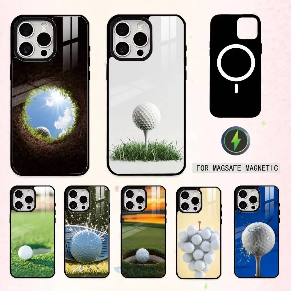 

Fashion Sport Golf Ball Phone Case For iPhone17,16,15,14,13,12,11 Plus,Pro Max Magnetic For Magsafe Wireless Charging