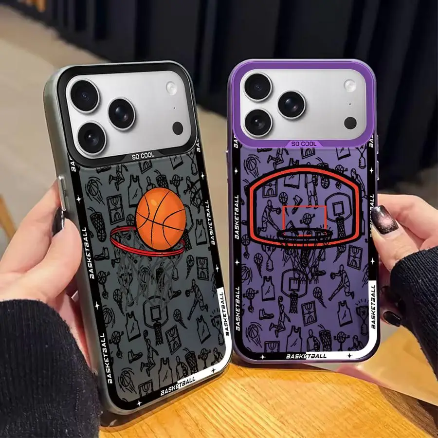 Hülle für iPhone 17 Pro Max 12 Pro 14 Plus 13 11 15 Air 16 Handyhülle Basketball-Kunst