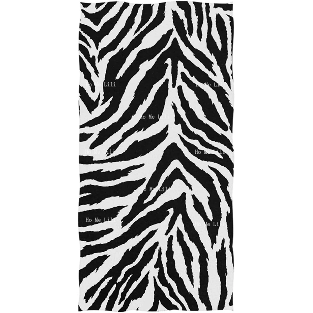 Stylish Zebra Seamless Pattern Soft Highly Absorbent Quick-Drying Towel Multipurpose For Bathroom Hotel Gym And Spa