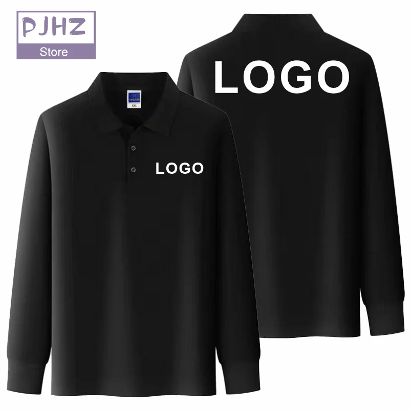 Summer Breathable Long Sleeve Polo Shirt Personal Group Logo Custom Print Embroidery High Quality Cotton Fabric  Polo Shirts Tee