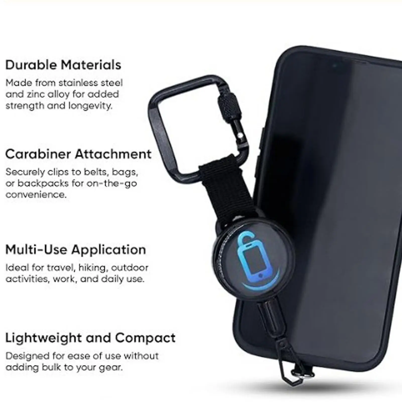 Einziehbarer Anti-Diebstahl-Telefonhalter, Handy-Lanyard-Gurt, Smartphone-Sicherheitsgurt mit Gürtelclip für Outdoor-Reisen – Detail 7