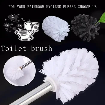 Soporte Universal para cabezal de escobilla de baño para el hogar, herramienta de repuesto para limpiar, color blanco y negro, accesorios para el baño
