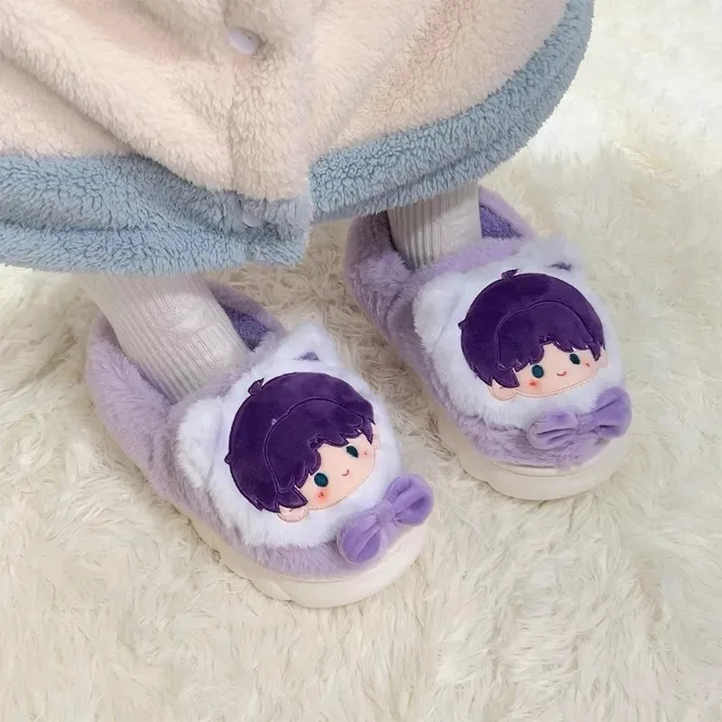 أنيمي الحب والمساحة العميقة تأثيري Xavier Zayne Rafayel Sylus المنزلية شتاء دافئ جميل نعال من القطن هدايا مريحة