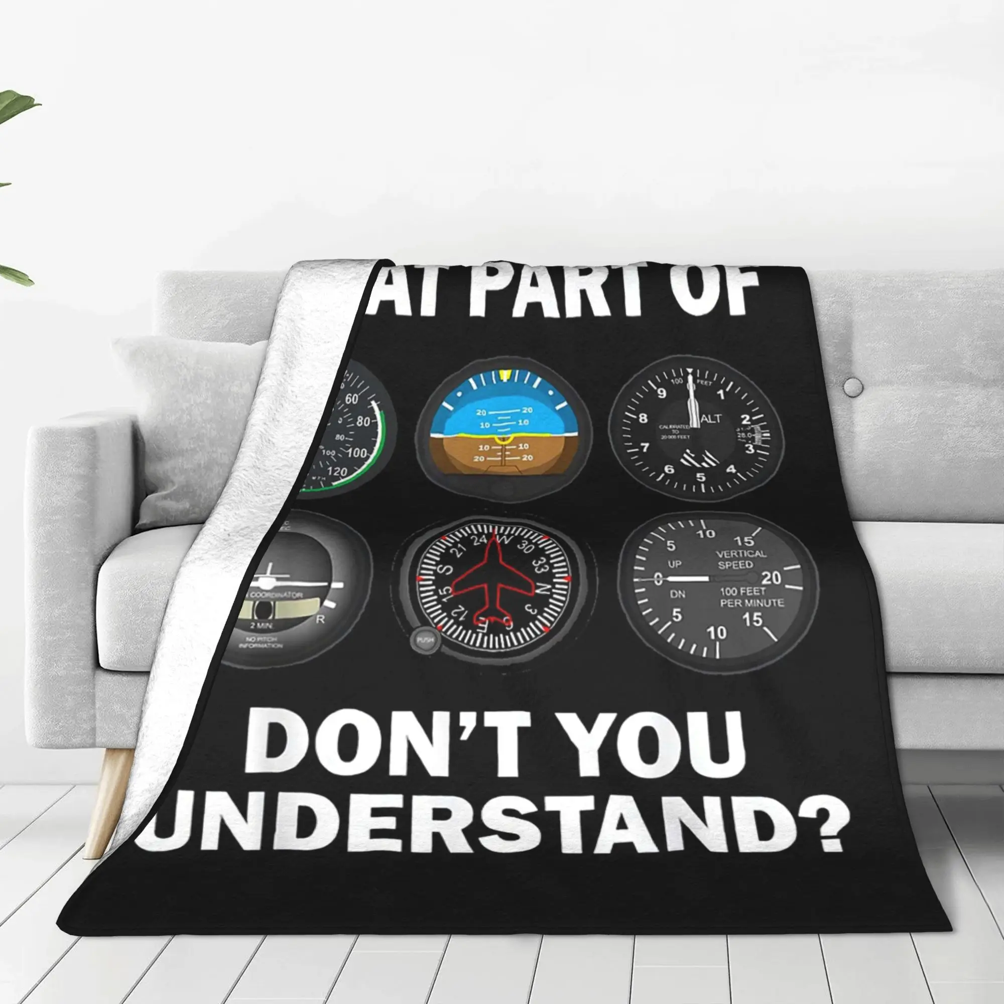 Pilot Gift Pilot Airplane Stuff and Accessories Pilot Instruments Blanket Fleece Sofa Throw Blanket for Couch Bedding Outdoor