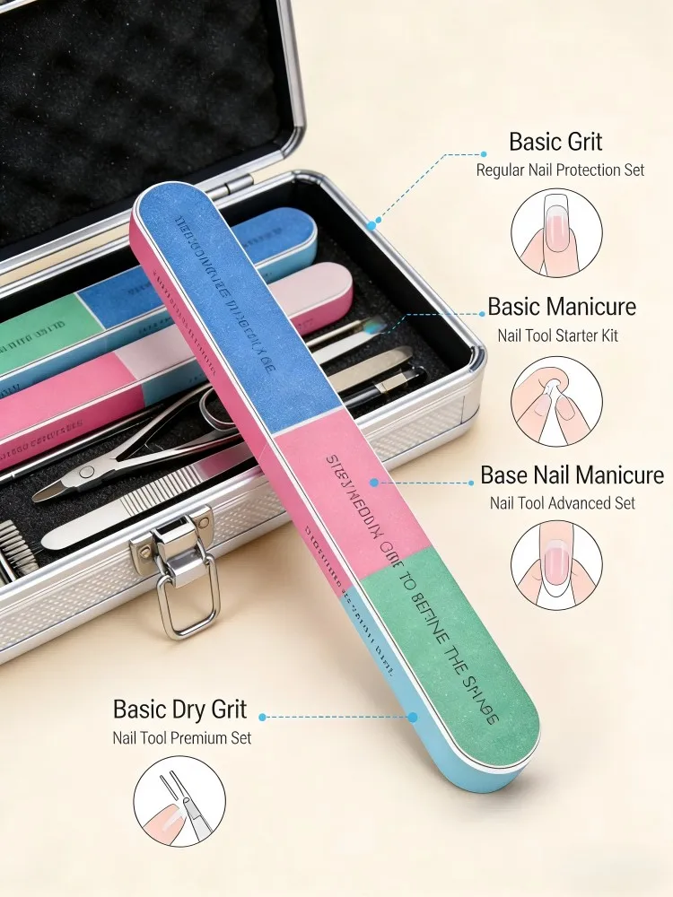 

Multi-Functional Nail Files Double Sided Emery Board Professional Reusable Nail Buffers for Manicure Pedicure Home Salon Use