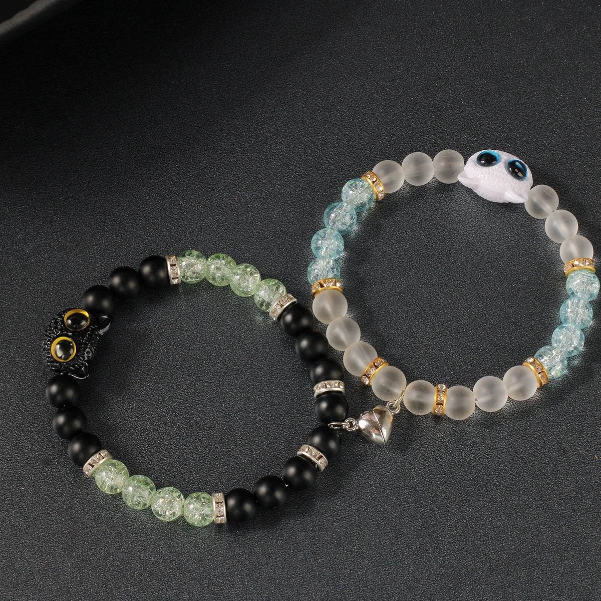 أساور متطابقة للأزواج للنساء والرجال bf وgf صديقها صديقة سوار المغناطيس القلب لطيف القط الصداقة سوار #1