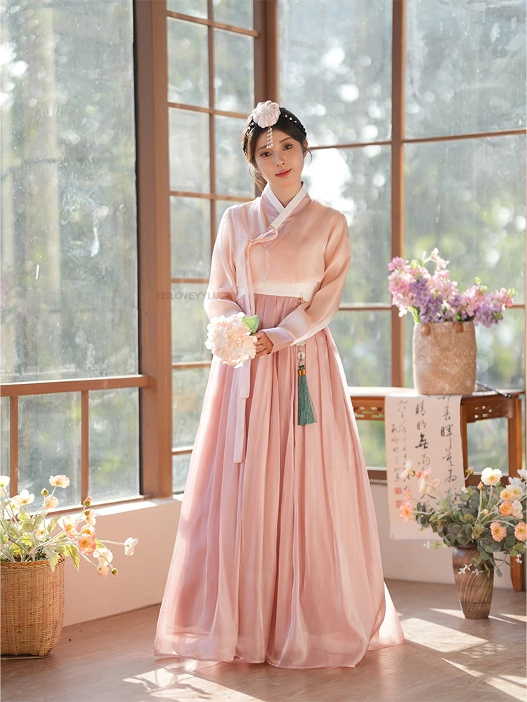 

Traditional Hanbok women's Costume Korean Performance Hanbok Female Dance Folk Style Court Elegant Party Wedding Dress Suit