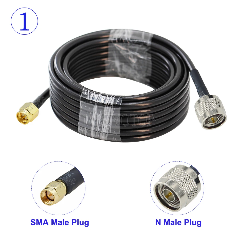 1ชิ้นขั้วต่อ LMR-300 SMA ตัวผู้/ตัวเมียเป็น N ตัวผู้/ตัวเมีย LMR300สายโคแอกเซียล50-5 N ไปยังสายอะแดปเตอร์ SMA RF สูญเสียต่ำ50โอห์ม