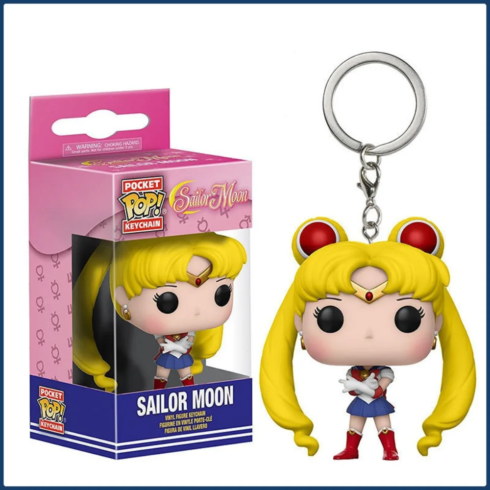 Funko Keychains Sailor Moon Anime Magical Girl Tsukino Usagi Kawaii Creative Practical Pocket Backpack Pendant Keychain Kid Gift