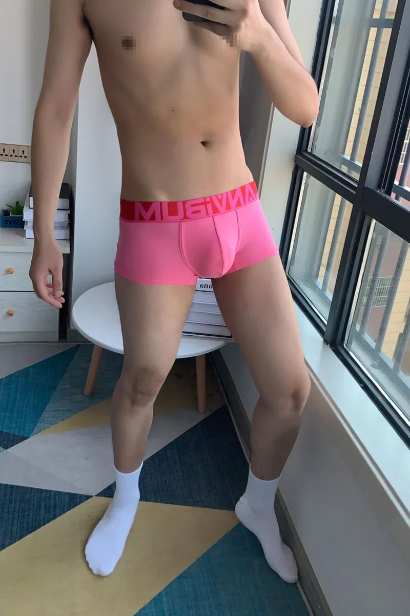 3pcs/lot Men's pure cotton underwear, men's boxer shorts, breathable U-bag,personalized trend,youth simple solid color boxer